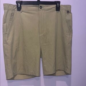 Khaki Mens Flat Front Shorts Casual Everyday Style Size 36